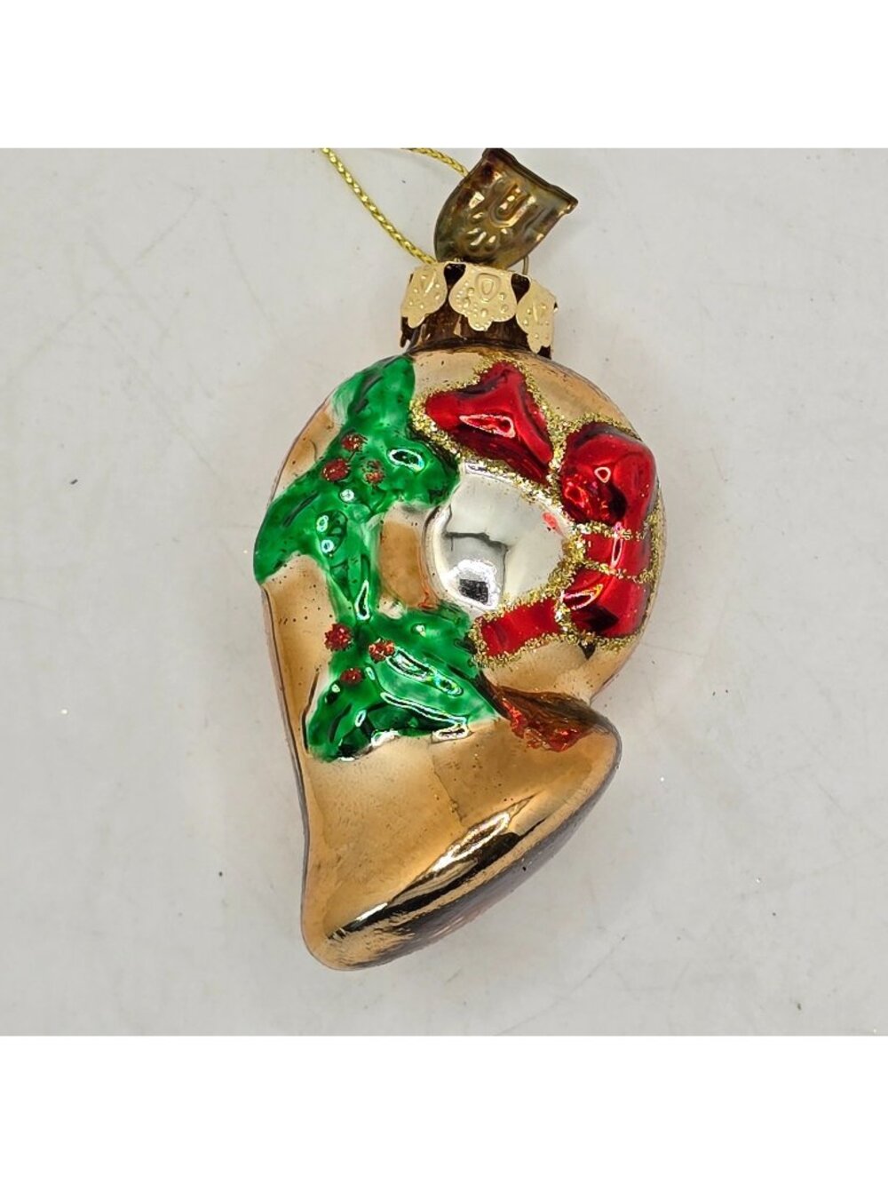 Christmas Ornament Glass French Horn Thomas Pacconi Museum Series 2003 Vintage